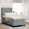vidaXL Lit &agrave; ressort LED avec matelas Gris clair 80 x 200 cm tissu
