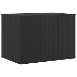 vidaXL Bo&icirc;te &agrave; coussins de jardin R&eacute;sine tress&eacute;e 145x100x103 cm Noir