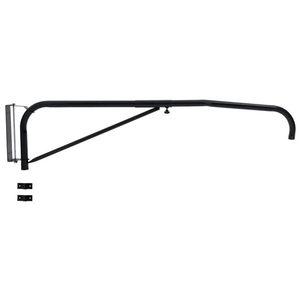vidaXL Rampe de tuyau murale noir acier