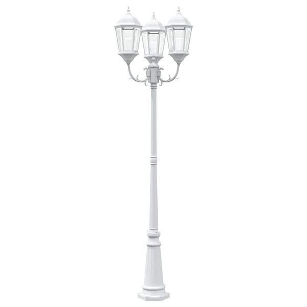 vidaXL Lumi&egrave;re de jardin Blanc 61 x 53 x 235 cm Aluminium et verre
