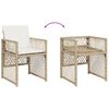 vidaXL Ensemble &agrave; manger de jardin et coussins 11 pcs beige poly rotin