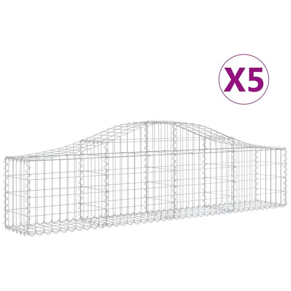 vidaXL Paniers &agrave; gabions arqu&eacute;s 5 pcs 200x30x40/60 cm Fer galvanis&eacute;