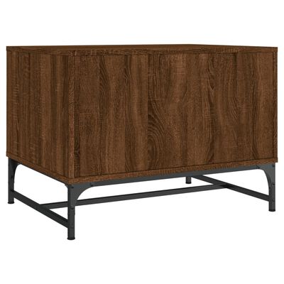 vidaXL Table basse avec portes en verre chêne marron 68,5x50x50 cm