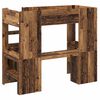 vidaXL Cadre de lit superpos&eacute; avec bureau Bois ancien 90 x 190 cm