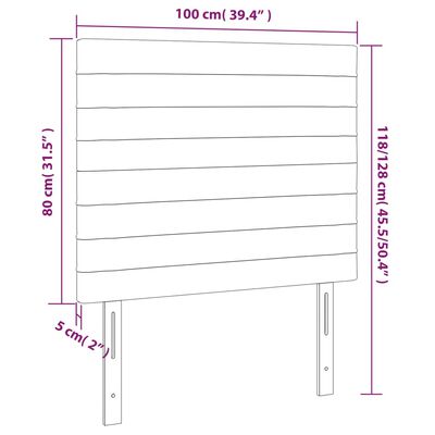 vidaXL Tête de lit à LED Noir 100x5x118/128 cm Tissu