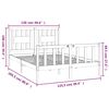 vidaXL Cadre de lit sans matelas gris bois de pin massif 120x200 cm