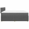 vidaXL Sommier &agrave; lattes de lit avec matelas Gris fonc&eacute; 200x200cm Tissu