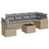 vidaXL Salon de jardin avec coussins 7 pcs beige r&eacute;sine tress&eacute;e
