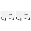 vidaXL Tables basses 2 pcs blanc brillant 50x50x40cm bois d'ing&eacute;nierie