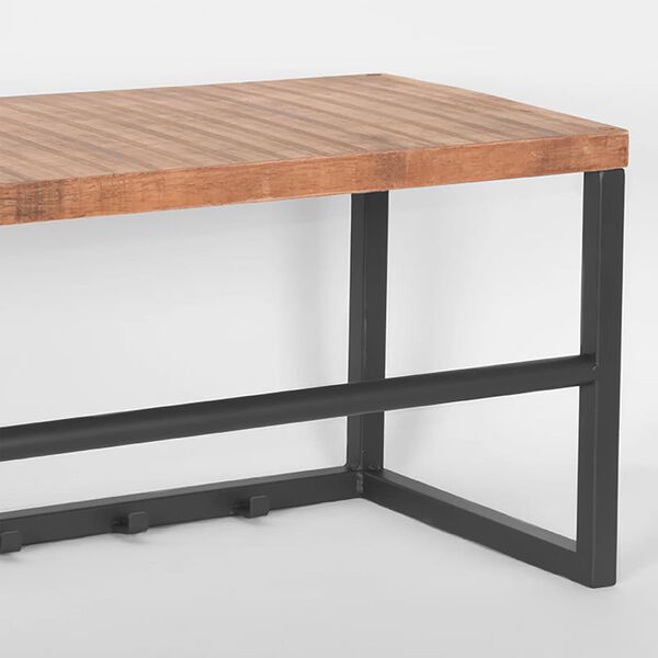 LABEL51 Porte-manteau Swing 80x30x30 cm Bois/Acier br&ucirc;l&eacute;