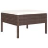 vidaXL Salon de jardin 6 pcs avec coussins R&eacute;sine tress&eacute;e Marron