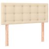 vidaXL Sommier &agrave; lattes de lit avec matelas cr&egrave;me 120x190 cm tissu