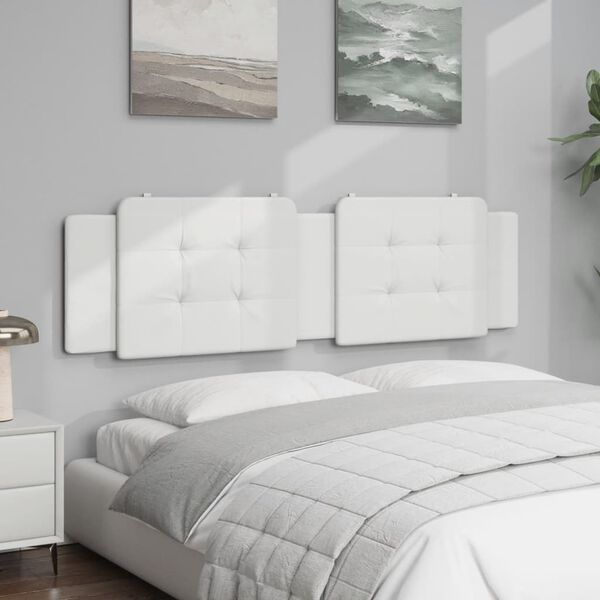 vidaXL Coussin de t&ecirc;te de lit Zadar blanc 180 cm similicuir