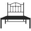 vidaXL Cadre de lit m&eacute;tal sans matelas avec t&ecirc;te de lit noir 90x190 cm