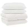 vidaXL Couette avec Oreillers 3 pcs Blanc Microfibre et Plumes D'oie