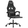 vidaXL Chaise de jeu pivotante avec repose-pied Noir Similicuir