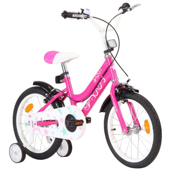vidaXL V&eacute;lo pour enfants 16 pouces Noir et rose