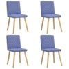 vidaXL Chaises &agrave; manger lot de 4 bleu jean tissu