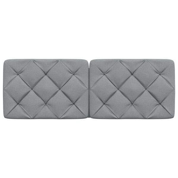 vidaXL Coussin de t&ecirc;te de lit gris clair 120 cm tissu
