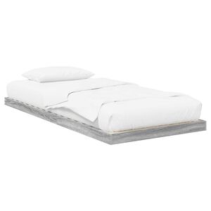 vidaXL Cadre de lit sur&eacute;lev&eacute; Gris Sonoma 80 x 200 cm Bois d'ing&eacute;nierie