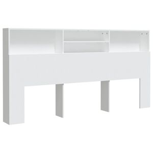 vidaXL Armoire de t&ecirc;te de lit Blanc 200x19x103,5 cm