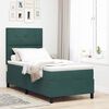 vidaXL Lit &agrave; ressorts avec matelas Vert fonc&eacute; 90 x 190 cm Velours