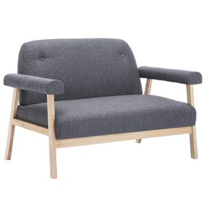 vidaXL Canap&eacute; &agrave; 2 places Tissu Gris fonc&eacute;
