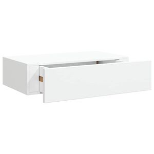 vidaXL &Eacute;tag&egrave;re &agrave; tiroir murale Blanc 40x23,5x10 cm MDF