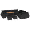 vidaXL Ensemble de canap&eacute; de jardin 14 pc Noir polyrotin