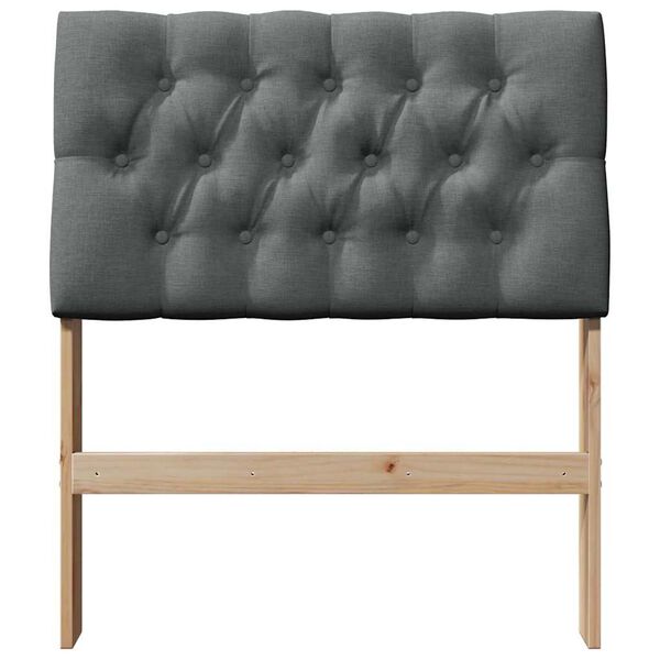 vidaXL T&ecirc;te de lit capitonn&eacute;e Gris fonc&eacute; 75 cm Pin massif
