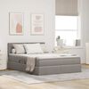 vidaXL Lit avec rangement et LED avec matelas Taupe 140 x 200 cm tissu