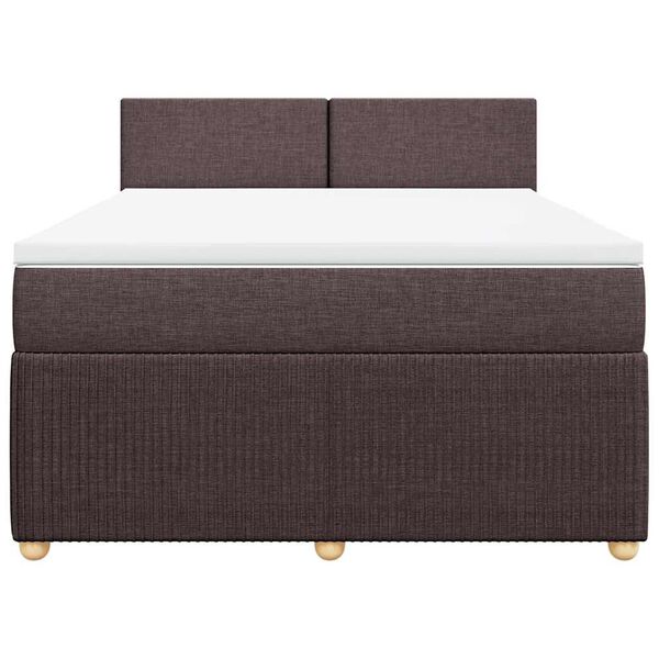 vidaXL Sommier &agrave; lattes de lit avec matelas Marron fonc&eacute; 140x190 cm
