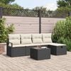 vidaXL Ensemble de canap&eacute; de jardin avec coussin 6 pcs Noir Poly rotin