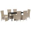 vidaXL Ensemble de salle &agrave; manger pour jardin 7 pc Beige polyrotin