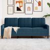 vidaXL Canap&eacute; &agrave; 3 places Bleu 180 cm Velours