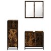 vidaXL Ensemble de meubles de salle de bain 3 pcs Ch&ecirc;ne fum&eacute;