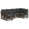 vidaXL Ensemble de canap&eacute; de jardin 6 pc Gris polyrotin