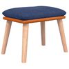 vidaXL Chaise &agrave; bascule avec repose-pied Bleu Tissu