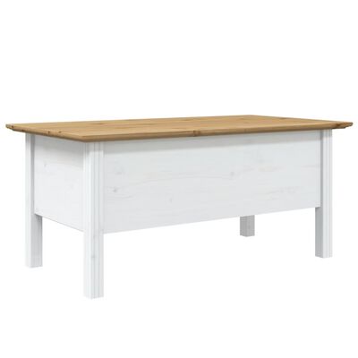 vidaXL Table basse BODO blanc et marron 100x55x46cm bois de pin massif