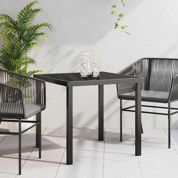 vidaXL Table de Jardin Noir 80 x 80 x 73 cm Métal