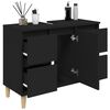 vidaXL Meuble d'&eacute;vier noir 80x33x60 cm bois d'ing&eacute;nierie