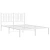 vidaXL Cadre de lit m&eacute;tal sans matelas et t&ecirc;te de lit blanc 140x190 cm