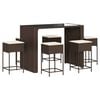 vidaXL Ensemble de bar de jardin avec coussins 7 pcs marron poly rotin