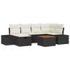 vidaXL Ensemble de canap&eacute; de jardin 7 pc Noir Poly rotin