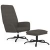 vidaXL Chaise de relaxation avec tabouret Gris fonc&eacute; Velours