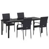 vidaXL Ensemble de salle &agrave; manger pour jardin 5 pcs Noir