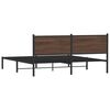 vidaXL Cadre de lit en m&eacute;tal sans matelas ch&ecirc;ne marron 160x200 cm