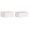 vidaXL Table de chevet 2 pc Blanc 37 x 35 x 18,5 cm Bois massif en pin
