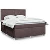 vidaXL Sommier &agrave; lattes de lit avec matelas Marron fonc&eacute; 180x200 cm
