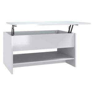 vidaXL Table basse Blanc brillant 80x50x40 cm Bois d'ing&eacute;nierie